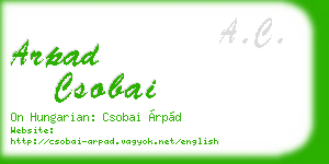 arpad csobai business card